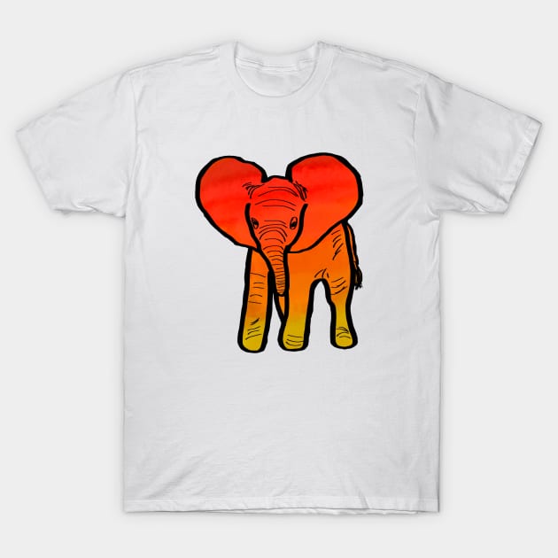 Sunset Elephant T-Shirt by creationoverload